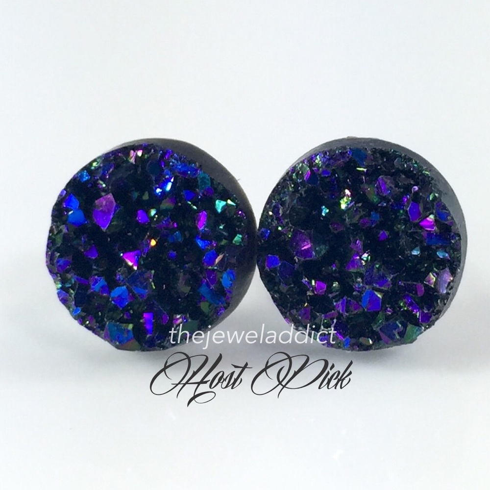 3 for 15🎀 blackberry Druzy style earrings - Picture 2 of 7